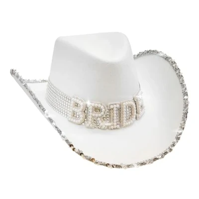 Abbildung von W WIDMANN MILANO Party Fashion Cowgril Hut Braut mit Perlendeko, Bride to be, Junggesellinnenabschied, JGA