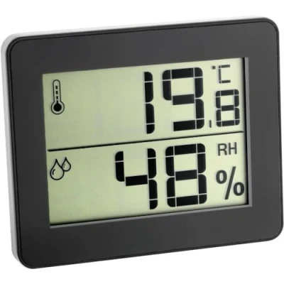 Abbildung von TFA Dostmann Digitales Thermo Hygrometer, Schwarz, Innen Thermometer, Kunststoff, 20 95%