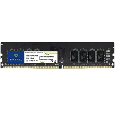 Abbildung von Timetec 16GB DDR4 2666MHz PC4 21300 Non ECC Unbuffered 1.2V CL19 2Rx8 Dual Rank 288 Pin UDIMM Desktop Memory RAM Module Upgrade (16GB)