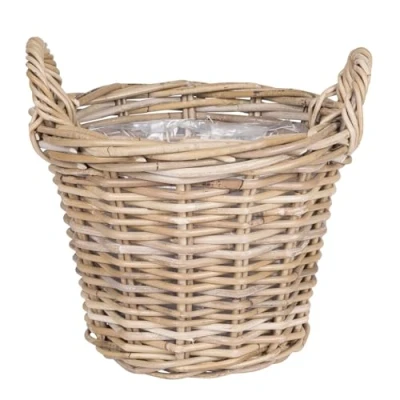 Abbildung von Korb Rattan Antique Grau D30H23 cm Van der Leeden