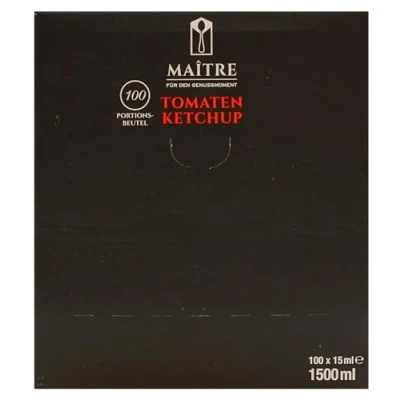 Abbildung von Maitre Maître Tomaten Ketchup Portionsbeutel, 100er Pack (100 x 15ml)