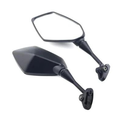 Abbildung von Motorrad Außenspiegel Rückspiegel Für Kawasaki Ninja 250R EX250 2008 2009 2010 2011 2012 650R ER6F 2006 2019 Schwarz Lenker Endspiegel(Schwarz)
