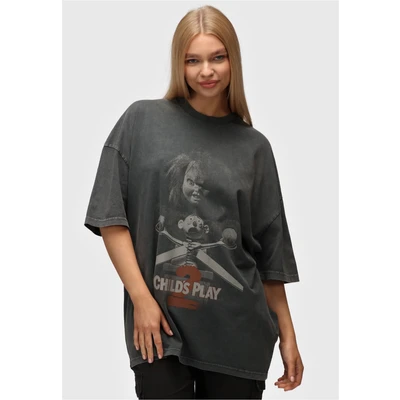 Abbildung von Recovered T Shirt &quot;Chucky 2 Childs Play&quot;, mit gruseligem Chucky Print