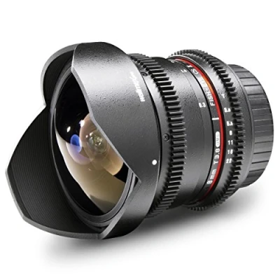 Abbildung von Walimex Pro 8 mm f/3,8 Fish Eye II VDSLR Objektiv (inkl. abnehmbarer Gegenlichtbl.) für Sony Alpha Objektivbajonett