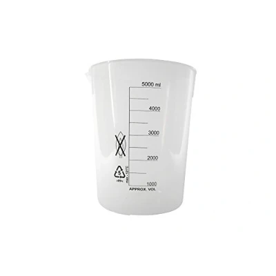 Abbildung von Moonlab 4 0044 Becher mit Ausguß ohne Griff, graduiert, PP, 5000 mL, Natur