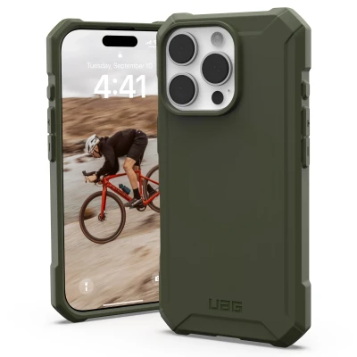 Abbildung von Apple iPhone 16 Pro Hülle MagSafe Silikon UAG Soft Case/Backcover Handyhülle Grün Shockproof/Stoßfest