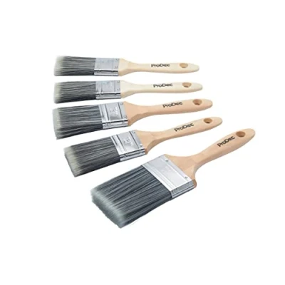Abbildung von ProDec Decorator 5 teilig Synthetisches Pinselset für Streicharbeiten mit Dispersions , Glanz und Satinfarben auf Wänden, Decken, Holz Metall