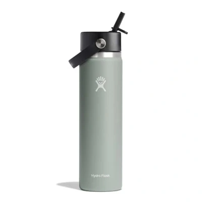 Abbildung von HYDRO FLASK Trinkflasche 709ml (24oz) mit Strohdeckel Vakuumisolierte, Wiederverwendbare Flasche aus Edelstahl Auslaufsicherer Deckel Größe Öffnung Agave