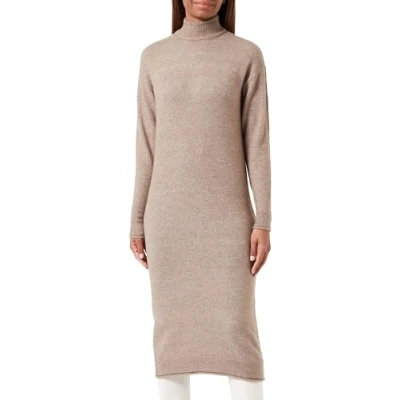 Abbildung von Vero Moda Vmkaden Highneck CALF Dress Strickkleid, Damen, Größe: Large, Brown lentil detail/melange