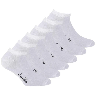 Abbildung von Diadora Unisex Sneaker Socken, 6er Pack Sportsocken, Mercerisierte Baumwolle, Logo, einfarbig Weiß 39 42