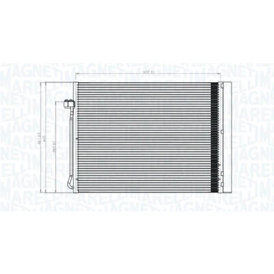 Abbildung von MAGNETI MARELLI 350203795000 Klimakondensator mit Trockner 607x458x16 458 607 16 BMW: X5, X6