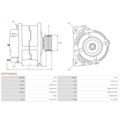 Abbildung von Generator AS PL A3777(VALEO)