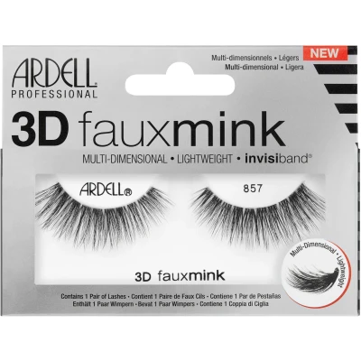 Abbildung von ARDELL Professional 3D Faux Mink 857, 1 Paar, Wimpern aus Synthetikhaar, vegan, schwarz, black (ohne Wimpernkleber) ultraleicht, flexibel und wiederverwendbar