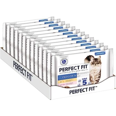 Abbildung von Perfect Fit Indoor 1+ Nassfutter für Erwachsene Hauskatzen ab 1 Jahr Auswahl in Sauce Unterstützt die Vitalität 52 x 85 g