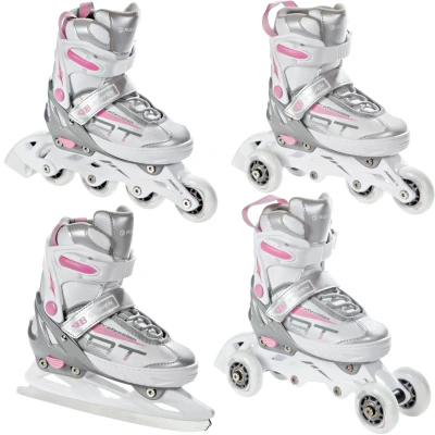 Abbildung von Rollschuhe Verstellbare Schlittschuhe 4in1 Profession Weiß/Rosa