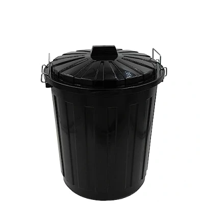 Abbildung von HRB Maxitonne Liter, Tonne aus stabilem Hartplastik, abnehmbarer Deckel mit Metallverschlüssen, geeignet für Wäsche, Spielzeug oder als Mülleimer Küche (Schwarz, 23 Liter)