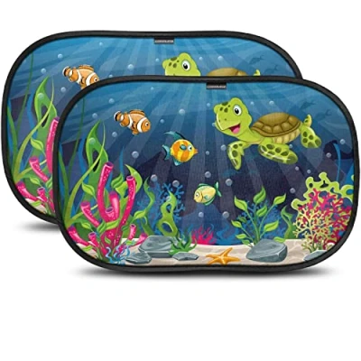 Abbildung von CARAMAZ Sonnenschutz Auto Baby mit UV Schutz Zertifiziert Opti Dark Saugnapf Seitenscheibe Autofenster Kinder Verdunklung 51x31cm, 2 Stück