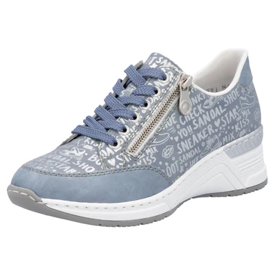 Abbildung von Rieker Damen Low Top Sneaker N4316, Frauen Halbschuhe, lose Einlage,Turnschuhe,Laufschuhe,straßenschuhe,Strassenschuhe,blau (13),37 EU / 4 UK