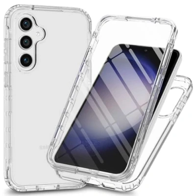 Abbildung von XINNI Hülle für Samsung Galaxy S24 5G, 360 Grad Stoßfeste Schutzhülle mit Integriertem Bildschirmschutz, Robuster Bumper Outdoor Full Body Case, Kristall