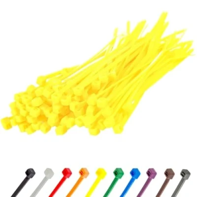 Abbildung von Gocableties Kabelbinder 100 Stück Gelb, mm x 2,5mm mit 8,1 kg Zugfestigkeit, kleine Größe, dünn, UV Beständig Set