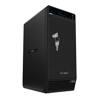 Abbildung von Icy Box IB 3680SU3 Externes Gehäuse (JBOD) für 8x 3,5 Zoll SATA Festplatten, USB 3.0 (UASP) &amp; eSATA Anschluss, III, 2x Smart Lüfter