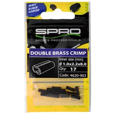 Abbildung von Spro Double Brass Crimp &#039;Matt Black&#039; 0,8mm (17 stuks) Klein materiaal