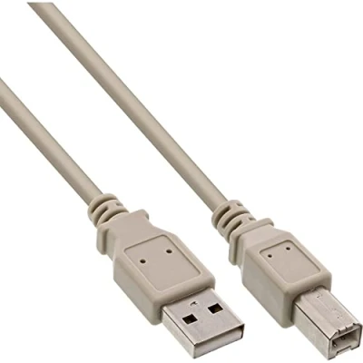 Abbildung von InLine 34535l 3 m USB A B männlich Beige Kabel (3 m, A, B, männlich/männlich, 480 Mbit/s, beige)