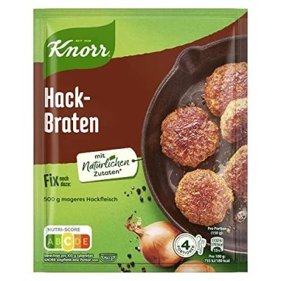 Abbildung von Knorr Fix Würzmischung Hackbraten für ein leckeres Fleischgericht ohne geschmacksverstärkende Zusatzstoffe 70 g 1 Stück