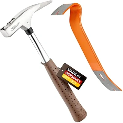 Abbildung von PICARD Latthammer Nr. 298 + Mini BlackGiant® Sticker 600 g Kopfgewicht Glatte Bahn Magnetischer Nagelhalter Korrosionsgeschützt Chrom Molybdän Stahlrohrstiel GS geprüft Länge 320 mm