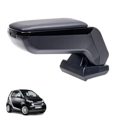 Abbildung von RATI ARMSTER S Armlehne kompatibel für SMART FORTWO 2007 2014 [schwarz,vegan Leder] nachrüstbare Mittelarmlehne mit Staufach