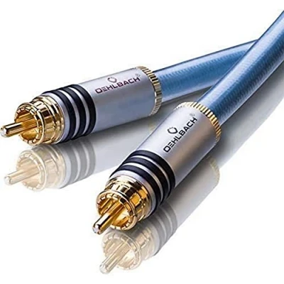 Abbildung von Oehlbach XXL Series 2 High End Stereo Audio Cinchkabel (Made in Germany, mehrfach Schirmung, HPOCC Kupfer, RCA Stecker) x 1,5 Meter blau