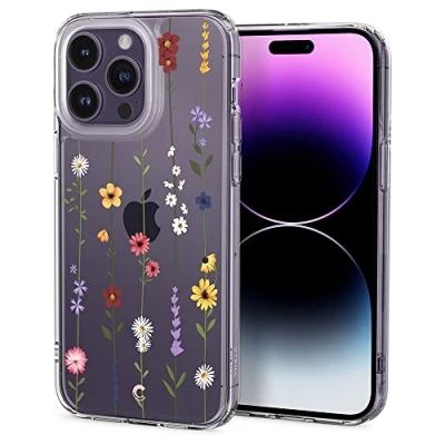 Abbildung von CYRILL Cecile kompatibel mit iPhone 14 Pro Max Hülle, (6,7 Zoll) (2022) Langlebig innere Klar Muster Transparent weich TPU Bumper Durchsichtige Case Blumen Garten