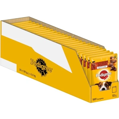 Abbildung von PEDIGREE Hundenassfutter Vital Protection Portionsbeutel mit Rind und Lebermischung in Gelee, 24 x 100g