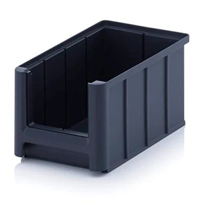 Abbildung von Creativ Ladenbau GmbH Sichtlagerkasten/Sichtbox/Stapelbox/Lagerbox/Sortierkasten/Sortierbox in Größe 3, stapelbar, Farbe: anthrazitgrau (Anthrazitgrau ähnlich RAL7016)