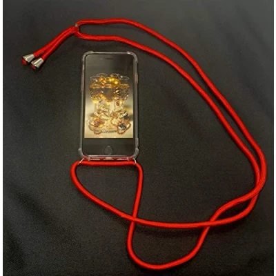 Abbildung von S+Mart Handy Schutzhülle + Trageband / Umhängeband Huawei P30 Lite rot