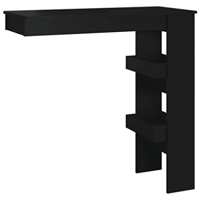 Abbildung von vidaXL Wand Bartisch Schwarz 102x45x103,5 cm Holzwerkstoff, Bartisch, Bistrotisch, Stehtisch, Party Tisch, Pubtisch, Wandtisch