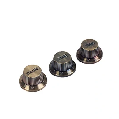 Abbildung von Alnicov 1 Volume 2 Tone Gitarrenknöpfe zum Aufstecken, für Bassgitarre, 5,8 mm große Töpfe Bronzefarbene