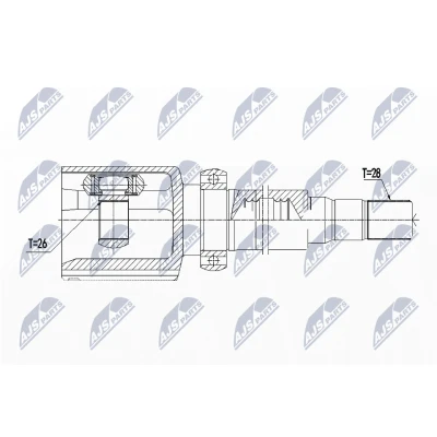 Abbildung von NTY NPW FR 085 Gelenksatz Vorderachse rechts FORD: S Max Mk1, Galaxy Mk2 MPV, MONDEO 4 Turnier
