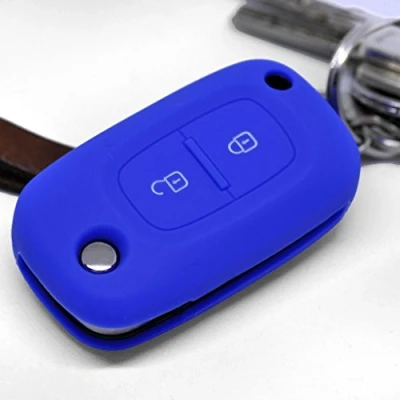 Abbildung von Soft Case Schutz Hülle Auto Schlüssel für Renault Kangoo Smart Forfour Clio Mercedes Benz Citan Klappschlüssel Remote/Farbe: Dunkelblau
