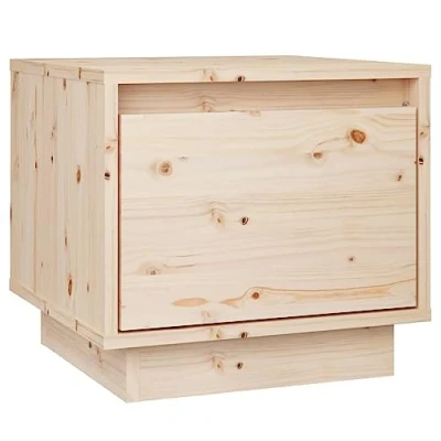 Abbildung von vidaXL Nachttisch mit 1 Schublade Nachtschrank Nachtkonsole Nachtkommode Schlafzimmer Schrank Kommode 35x34x32cm Massivholz Kiefer