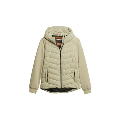 Abbildung von Superdry Hooded Storm Hybrid Padded Winterjacke, Damen, Größe: 44, Pelican beige