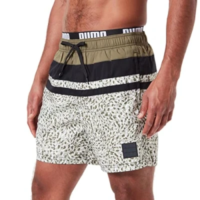 Abbildung von PUMA Herren Heritage Stripe Mid Boardshorts, Moss Green Combo, S EU