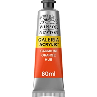 Abbildung von Winsor &amp; Newton 2120090 Galeria Acrylfarbe, hohe Pigmentierung, lichtecht, buttrige Konsistenz, 60 ml Tube Kadmiumorange
