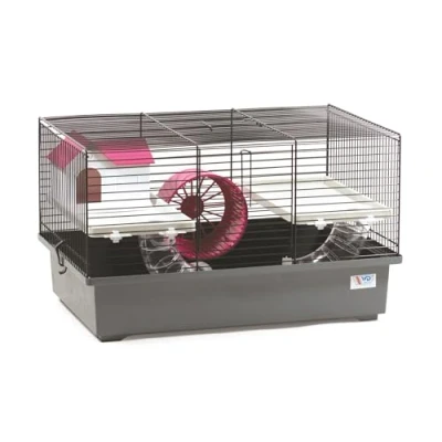 Abbildung von KK Kleintierkäfig Mäusekäfig Hamsterkäfig Nagerkäfig 49x32,5x29cm mit Zubehör
