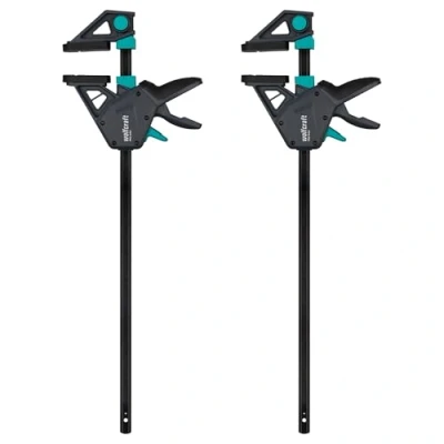 Abbildung von wolfcraft 2 Einhandzwingen PRO MAX I 8662060 250 kg Spannkraft für höchste professionelle Ansprüche hohe Haltekraft 450 mm Spannweite Made in Europe