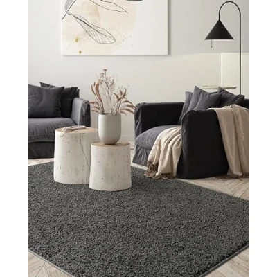 Abbildung von the carpet Teppich &quot;Soli Shaggy&quot;, rechteckig, Wohnzimmer Hochflor waschbar rutschfest