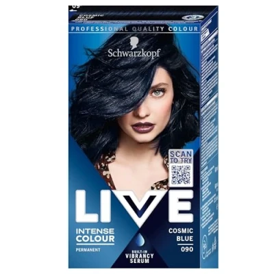 Abbildung von Schwarzkopf LIVE 090 Cosmic Blue Permanent Hair Color, Pack of 2, 143 ml