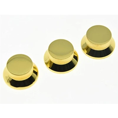 Abbildung von KAISH Goldfarbene Metall Glockenknöpfe, zum Aufdrücken, ST Strat Gitarre, für 5,8 mm geteilte Schäfte, 3 Stück