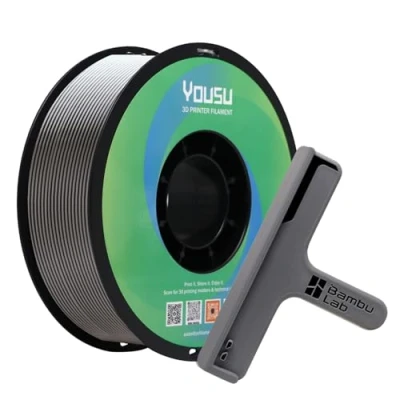 Abbildung von YOUSU ABS + Filament 1.75 mm,ABS Plus 3D Printer Filament, Dimensional Accuracy +/ 0.03 mm, 1 kg Spool (2.2 lbs) for Printer, Grey