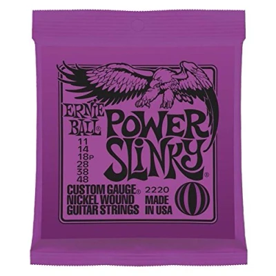 Abbildung von Ernie Ball 2220 Power Slinky Saitensatz für E Gitarren (Stärke .011 .048) 2 Packungen